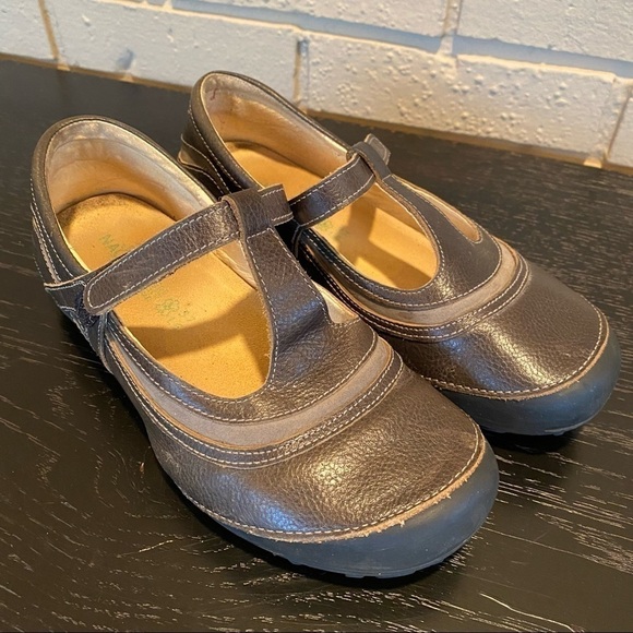 Naot Women Shoe Size 6.5 EUR 37 Brown T Strap Flat Mary Jane Comfort Leather - Picture 2 of 6